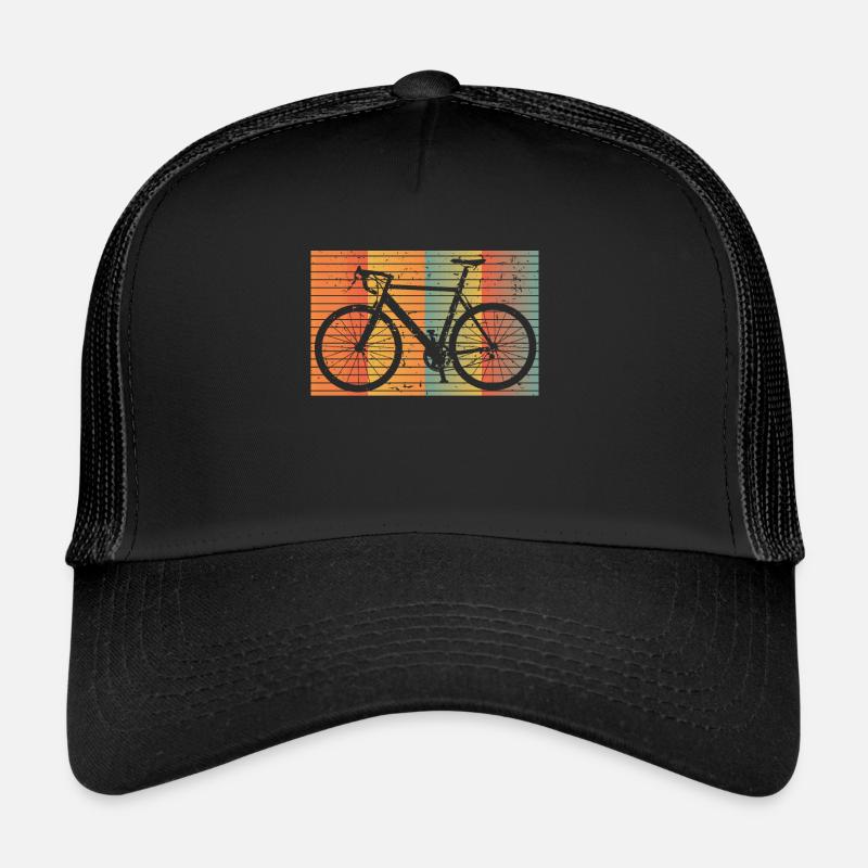 Vélo de course Retro Coloré Vélo Idée cadeau - Casquette trucker  - noir/noir
