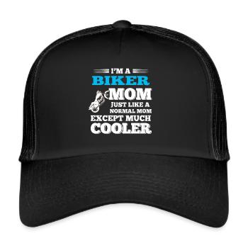 Biker Motorcyclist Motorcycle Girl - Trucker Cap - black/black - Front