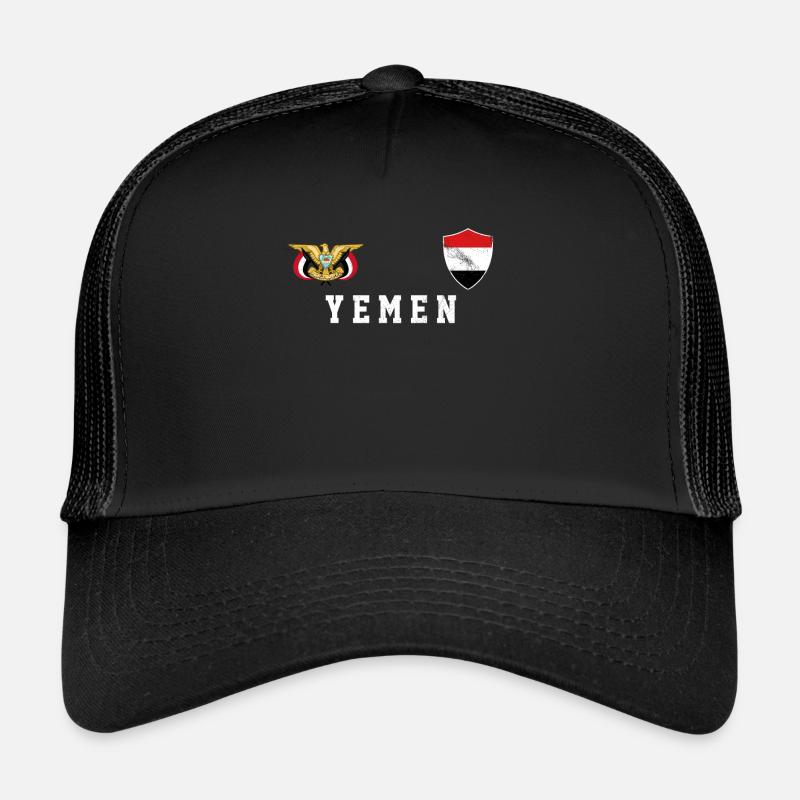 Jemen Trikot - Trucker Cap - Schwarz/Schwarz