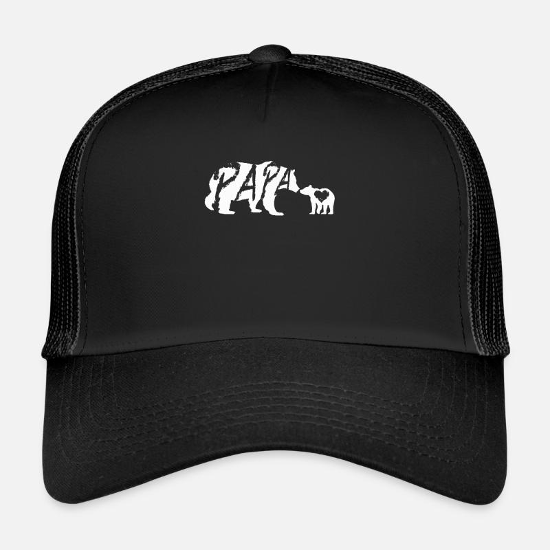 Papa 2019 Papa Bär Kind Geschenk - Trucker Cap - Schwarz/Schwarz