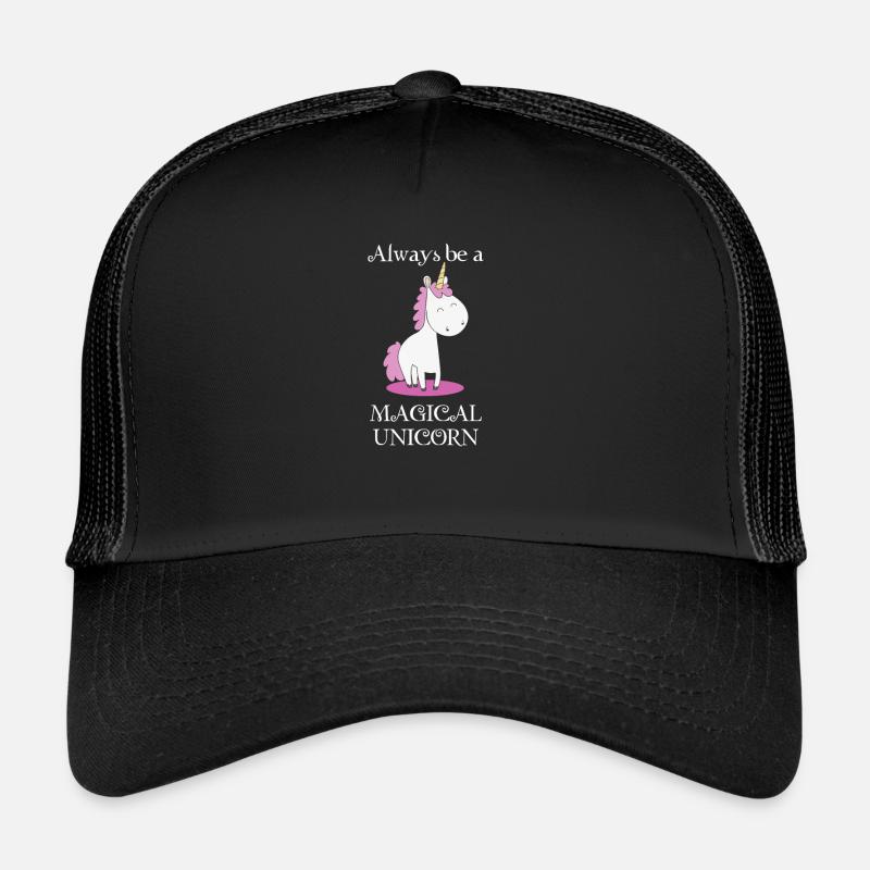 Einhorn Witzig Einhörner Einhorn Geschenk - Trucker Cap - Schwarz/Schwarz