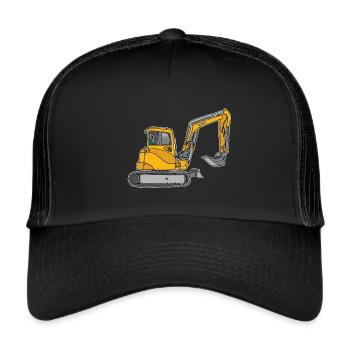 Pelleteuse - Casquette trucker  - noir/noir - Devant