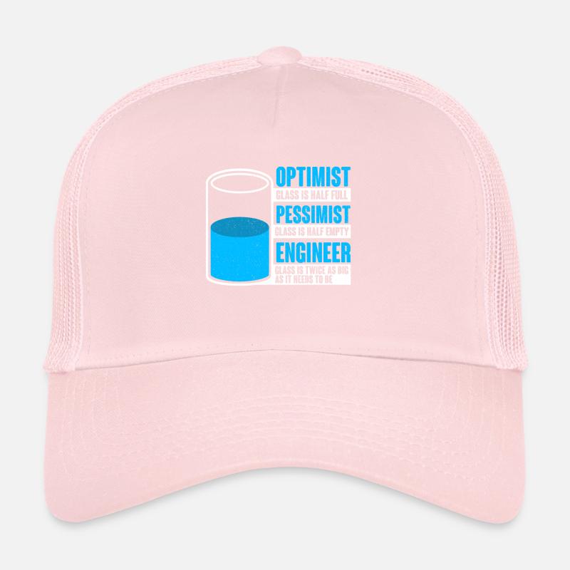 Ingénieur pessimiste optimiste Casquette trucker 