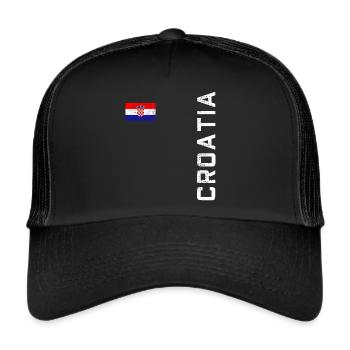 Kroatien Trikot - Trucker Cap - Schwarz/Schwarz - Vorne