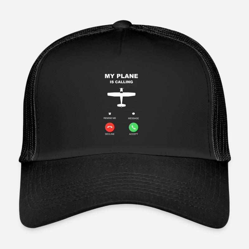 flugzeug anruf pilot fliegen - Trucker Cap - Schwarz/Schwarz