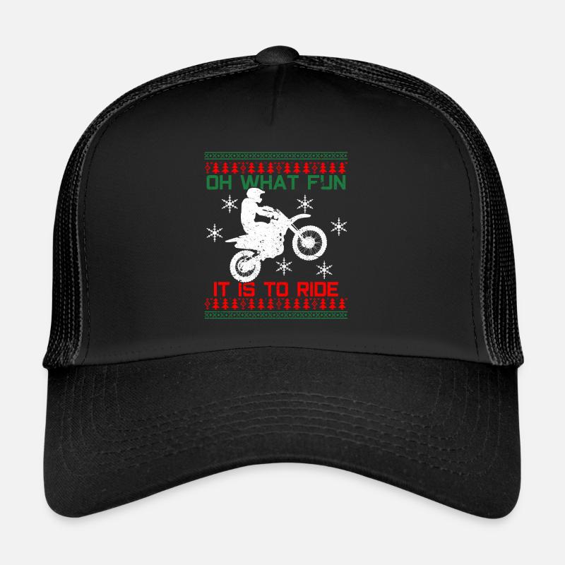 Motocross Weihnachten - Trucker Cap - Schwarz/Schwarz