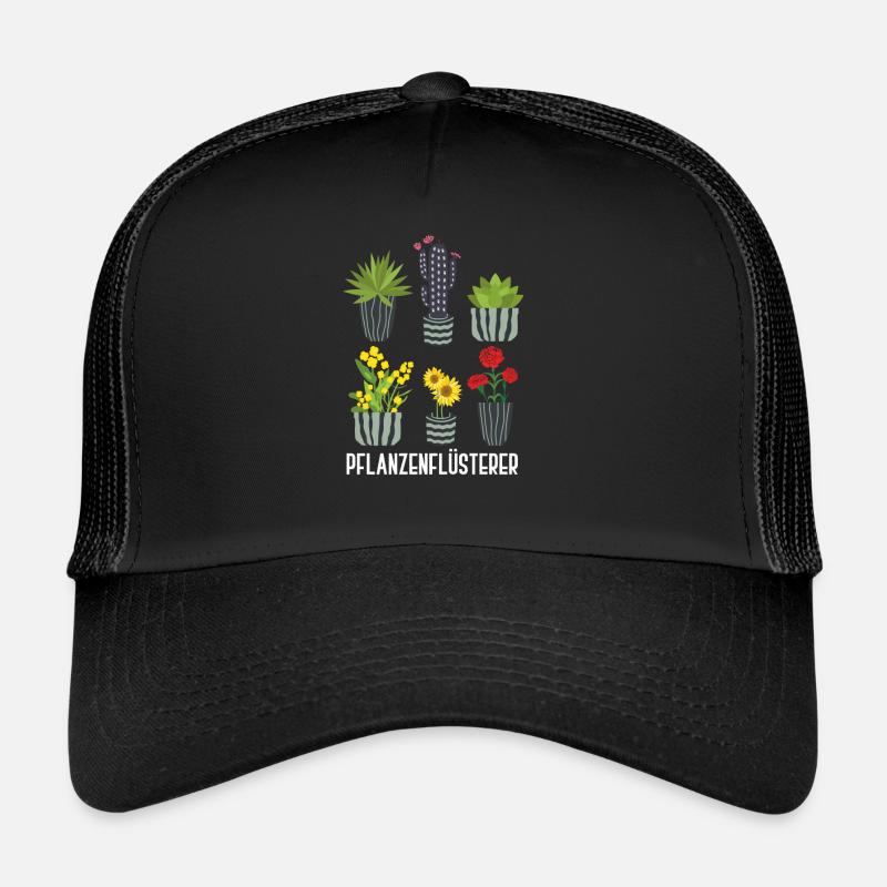 Pflanzenflüsterer - Gartenarbeit - Trucker Cap - Schwarz/Schwarz