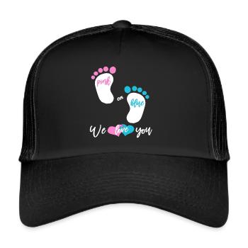 Pink or Blue Mädchen oder Junge - Trucker Cap - Schwarz/Schwarz - Vorne