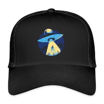 Alien Ufo Raumschiff - Trucker Cap - Schwarz/Schwarz - Vorne