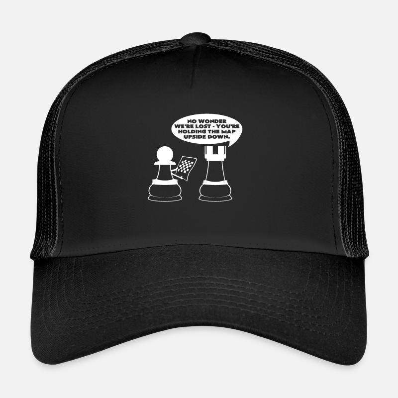Schachbrett - Trucker Cap - Schwarz/Schwarz