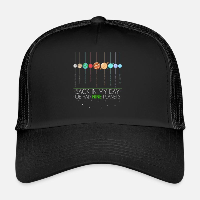 9 planètes planètes - Casquette trucker  - noir/noir