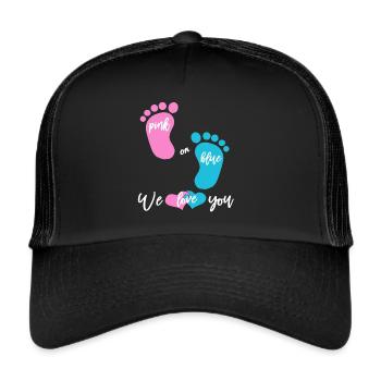 Pink or Blue Mädchen oder Junge - Trucker Cap - Schwarz/Schwarz - Vorne