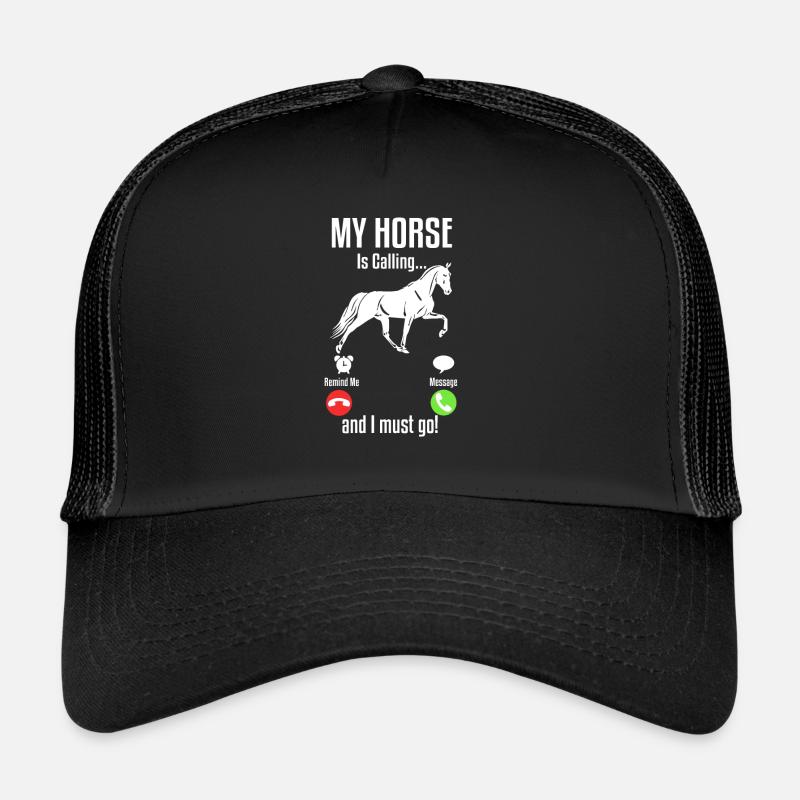 Mein Pferd ruft an - Trucker Cap - Schwarz/Schwarz