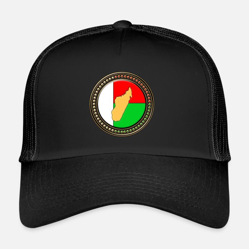 Drapeau de Madagascar - Casquette trucker  - noir/noir