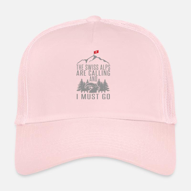 Schweiz Berge Wandern Steinbock Spruch Geschenk Trucker Cap