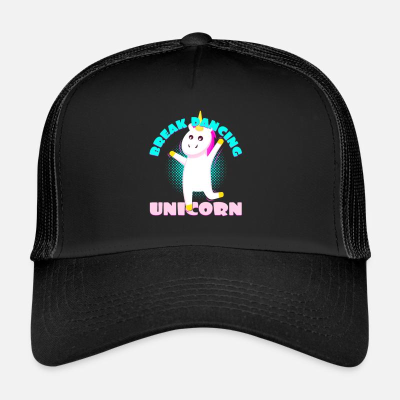 Breakdance Unicorn Unicorn Idée Cadeau Breaking - Casquette trucker  - noir/noir