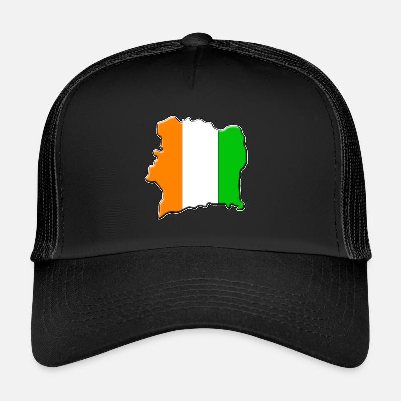 Ivory Coast flag map Trucker Cap