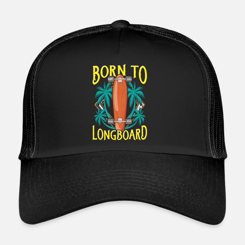 Born To Longboard - Longboarder - Trucker Cap - Schwarz/Schwarz
