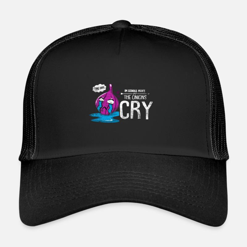 Onion vegetable crybaby gift idea - Trucker Cap - black/black