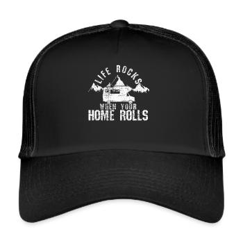 Camping campeur camping - Casquette trucker  - noir/noir - Devant