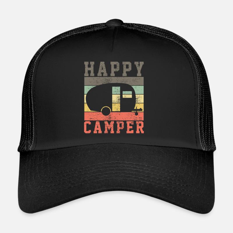 Campen Wohnwagen - Trucker Cap - Schwarz/Schwarz