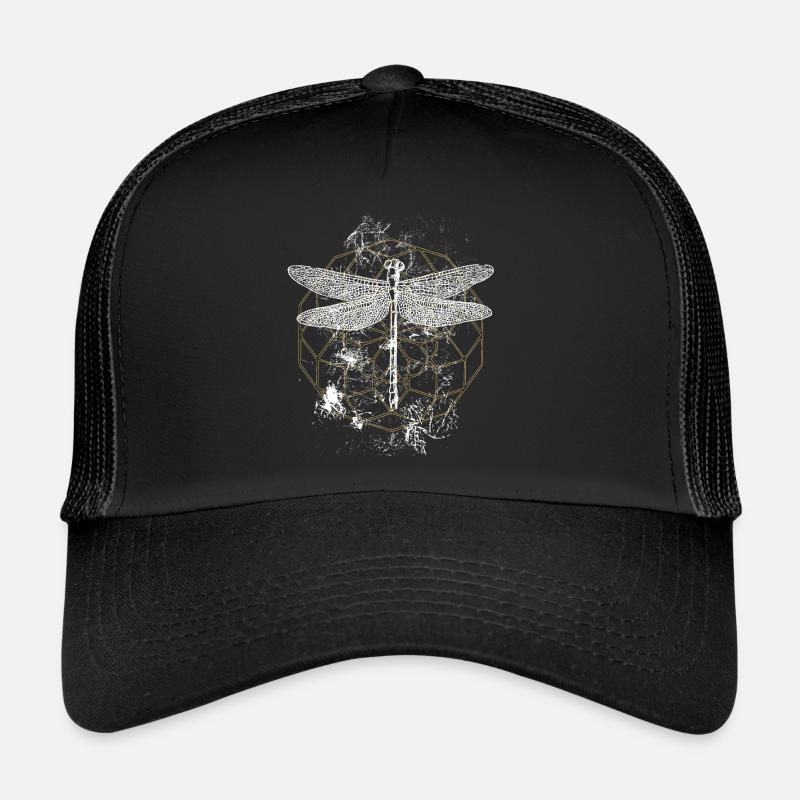 Libellule Ornement Or Blanc Casquette trucker 