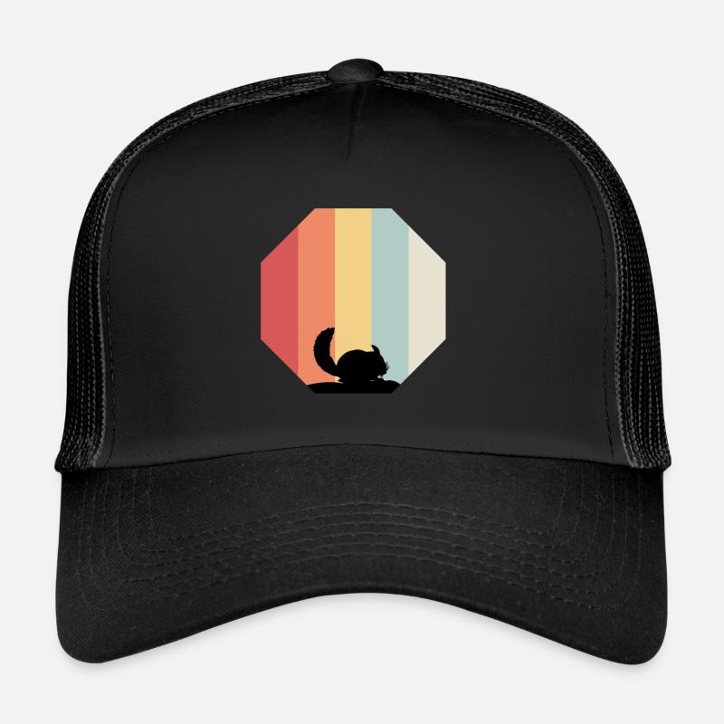 Chinchilla retro vintage gift - Trucker Cap - black/black
