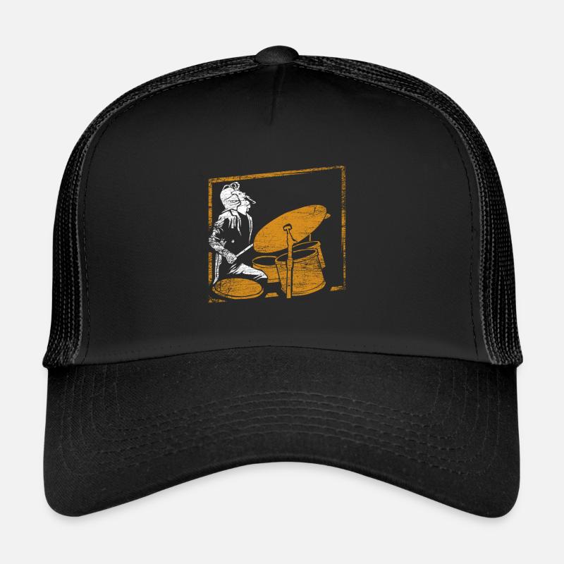 Schlagzeug Musik Geschenk - Trucker Cap - Schwarz/Schwarz