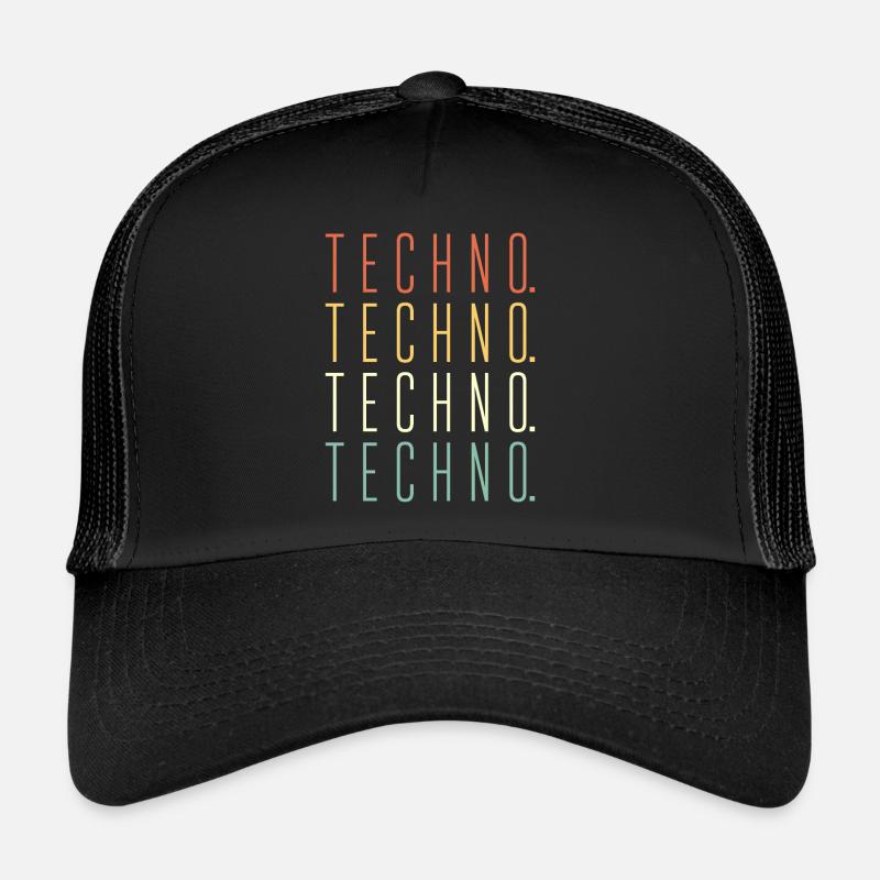Techno techno techno - Casquette trucker  - noir/noir