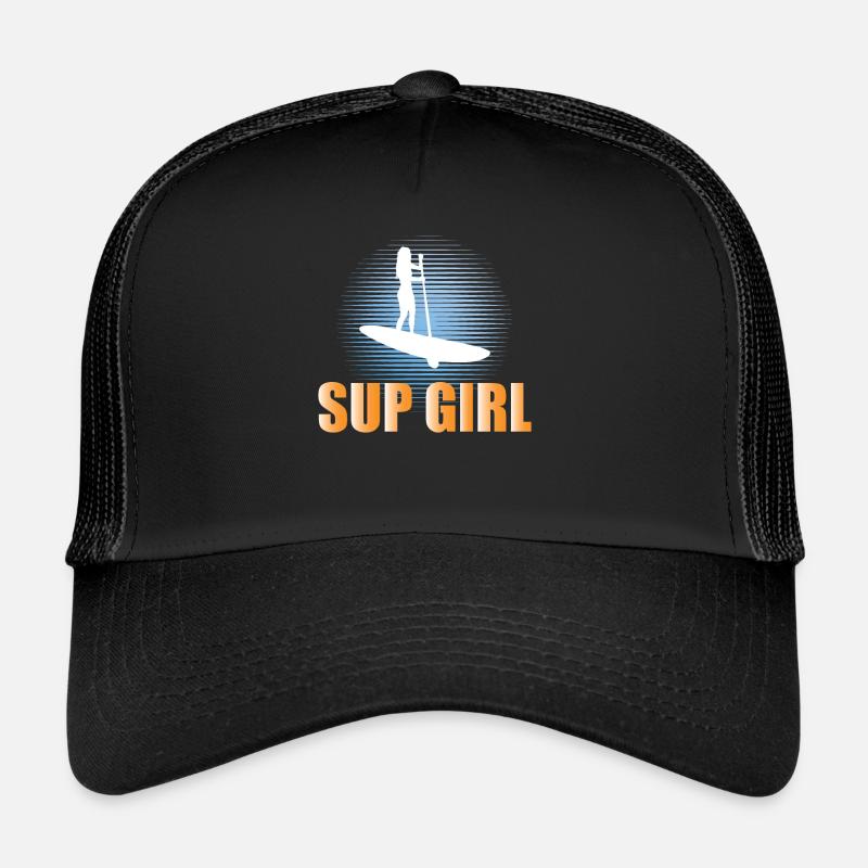 SUP Damen SUP Mädchen - Trucker Cap - Schwarz/Schwarz