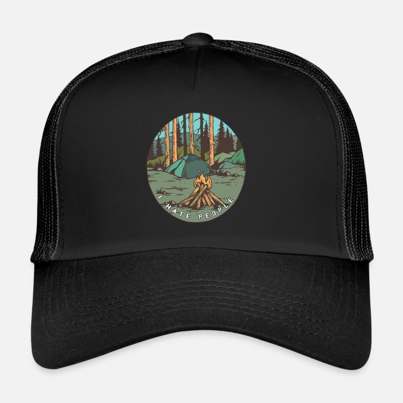 Dearadh Bronntanais Cool I Hate People - Casquette trucker  - noir/noir