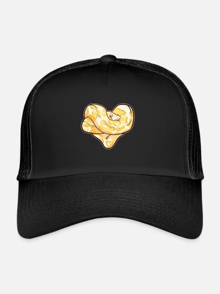 Coeur de python - Casquette trucker  - noir/noir - Devant