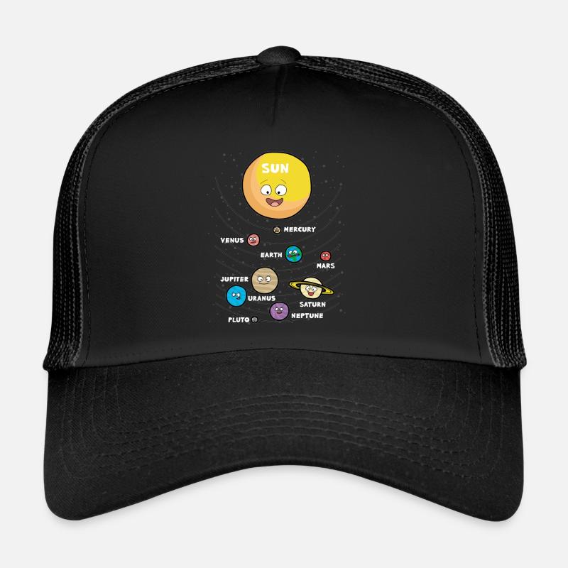 Enfants Soleil Planète Planète Système solaire Système - Casquette trucker - noir/noir