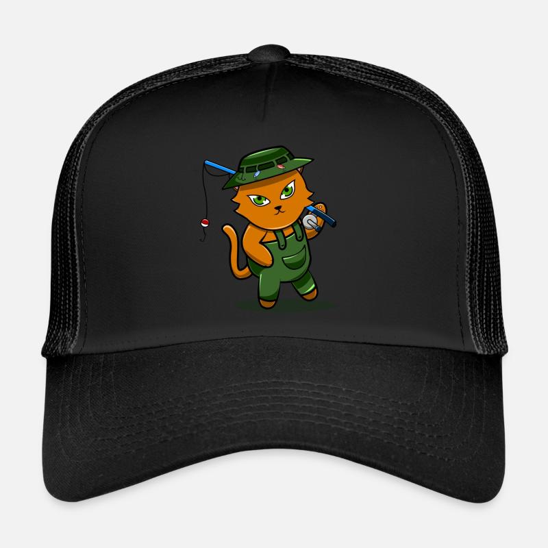 Pêcheur pêcheur pêcheur de chat - Casquette trucker  - noir/noir