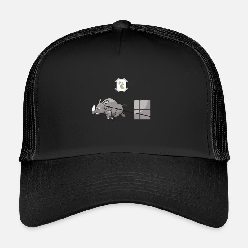 Nashorn Never give up Einhorn - Trucker Cap - Schwarz/Schwarz