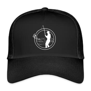 Angler - Fisherman - Trucker Cap - Schwarz/Schwarz - Vorne