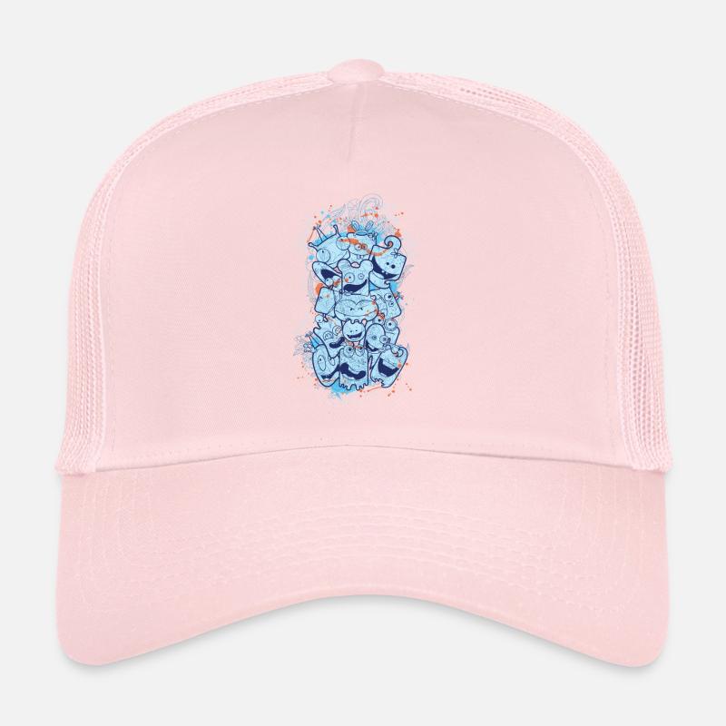 Mignon monstre bleu drôle cool Casquette trucker 