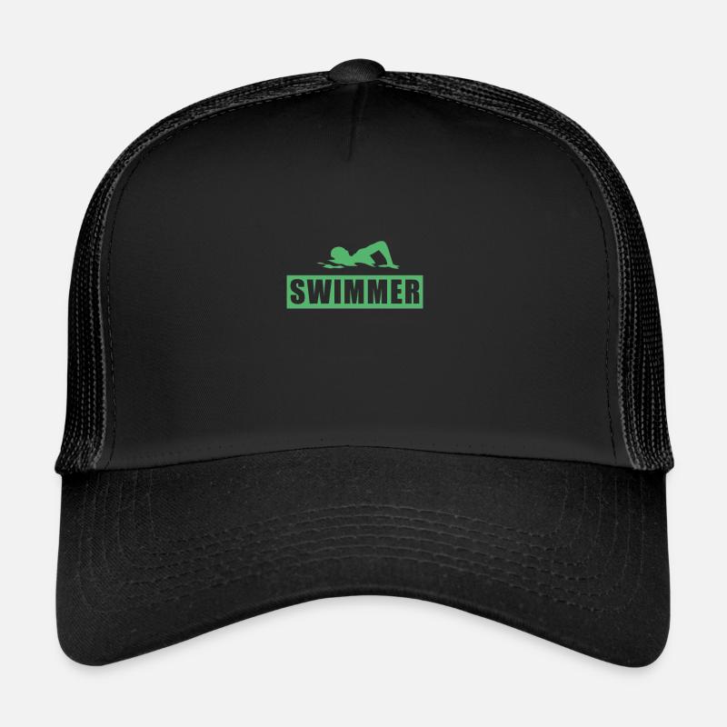 Nageur nageuse nageuse - Casquette trucker  - noir/noir