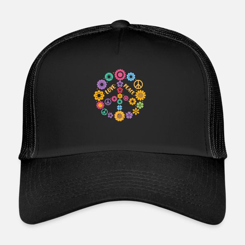 70's Peace - Trucker Cap - black/black