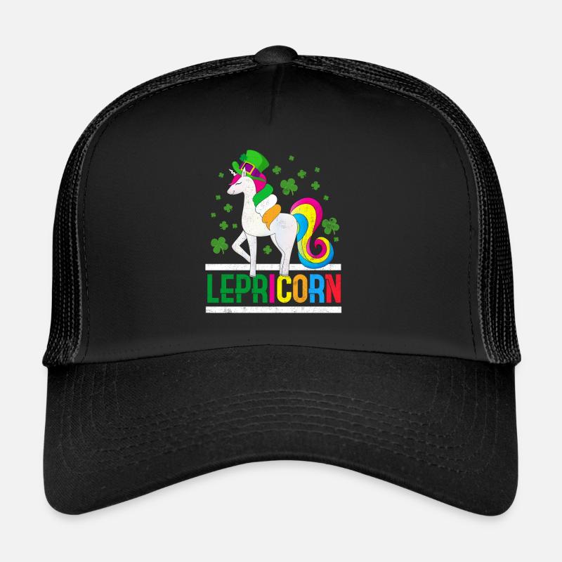 Lepricorn - Irish Unicorn - Trucker Cap - black/black