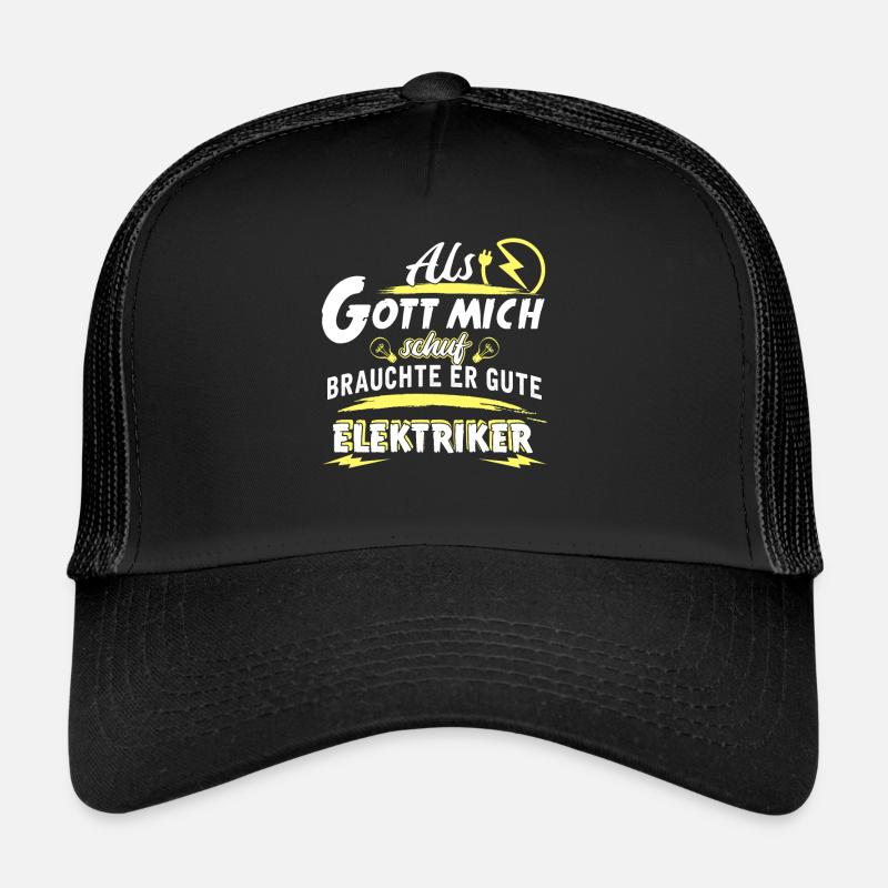 Elektriker - Trucker Cap - Schwarz/Schwarz