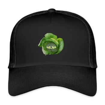 Böser Kopfsalat Geschenkidee für Gesunde Ernährung - Trucker Cap - Schwarz/Schwarz - Vorne