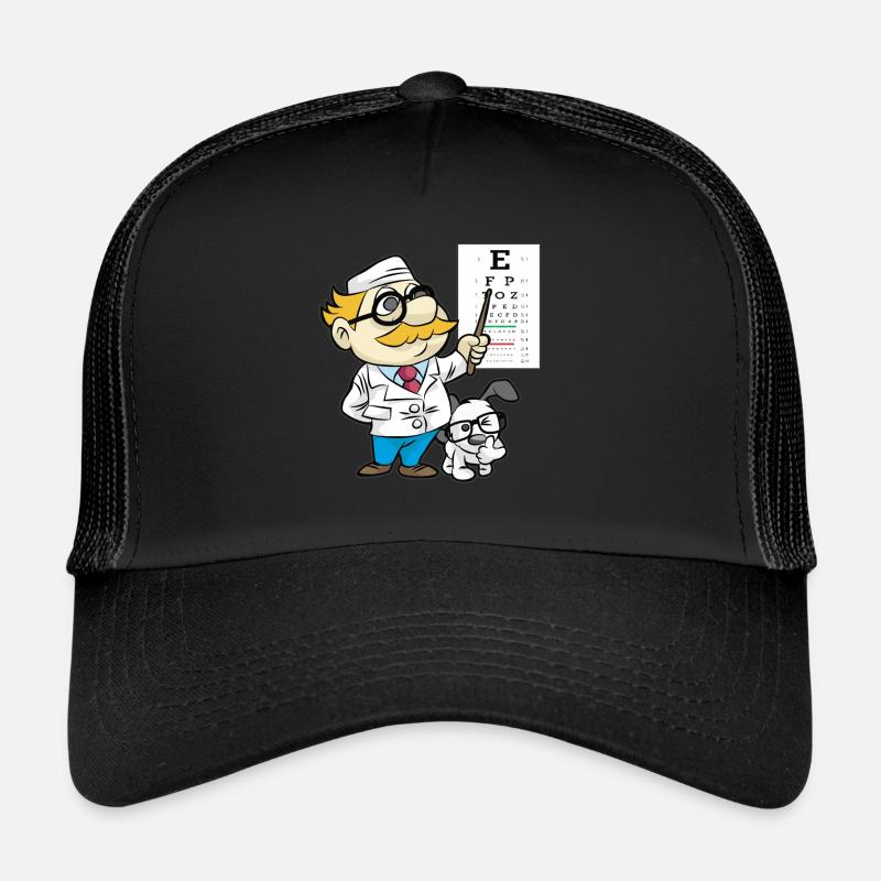 Augenarzt Optiker Blindfisch Brille Arzt Hund Trucker Cap