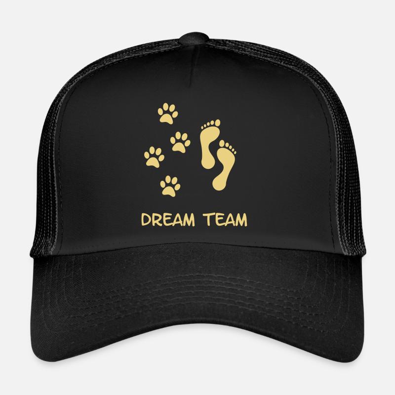 Dein Hund und Du das Dreamteam. Hunde Freund - Trucker Cap - Schwarz/Schwarz