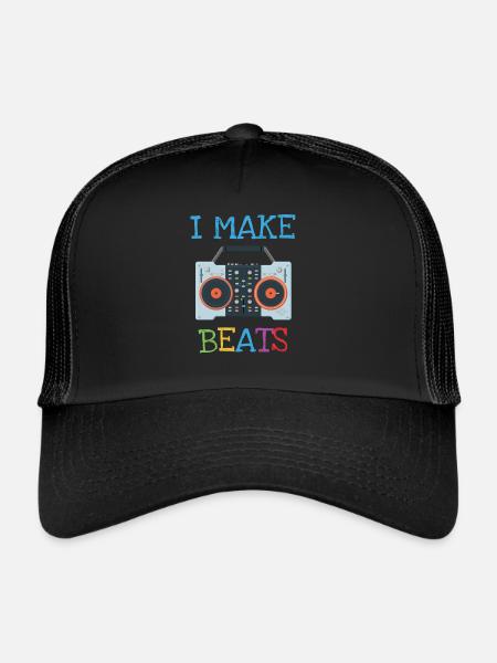 Funny DJ Producer Beat Macher Gift Party - Trucker Cap - black/black - Front