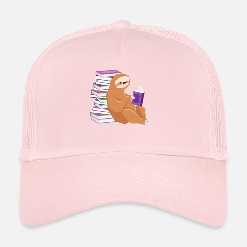 Sloth Lazing Read Bookworm Book Student Trucker Cap