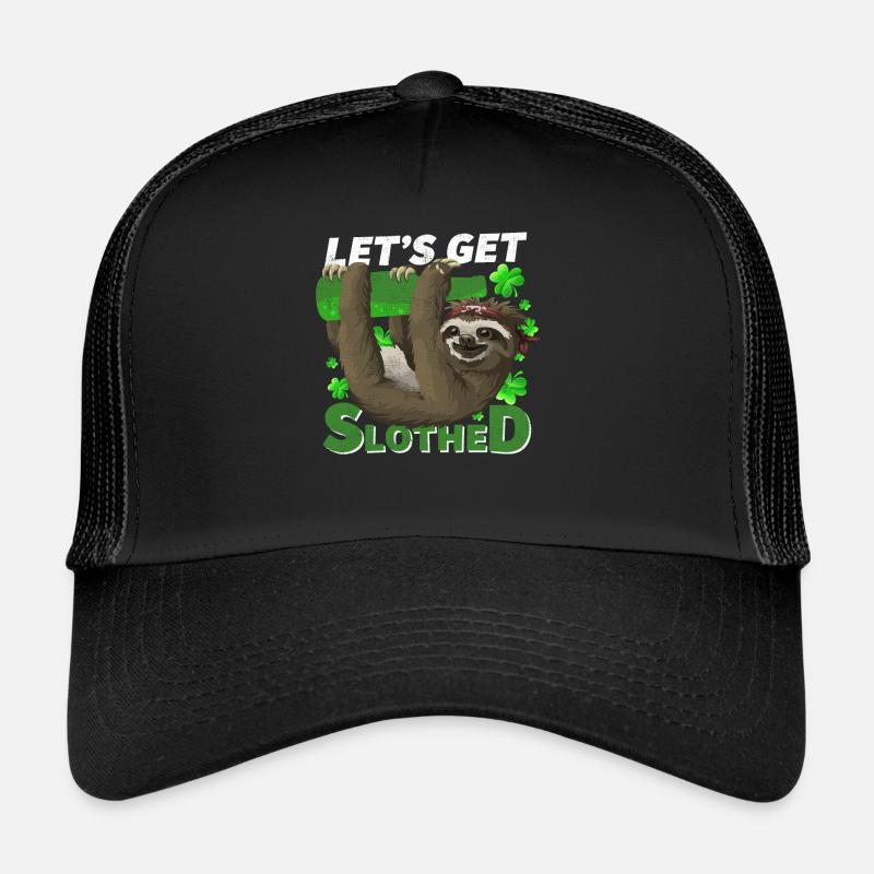 Let's Get Slothed - St Patrick's Day - Trucker Cap - black/black