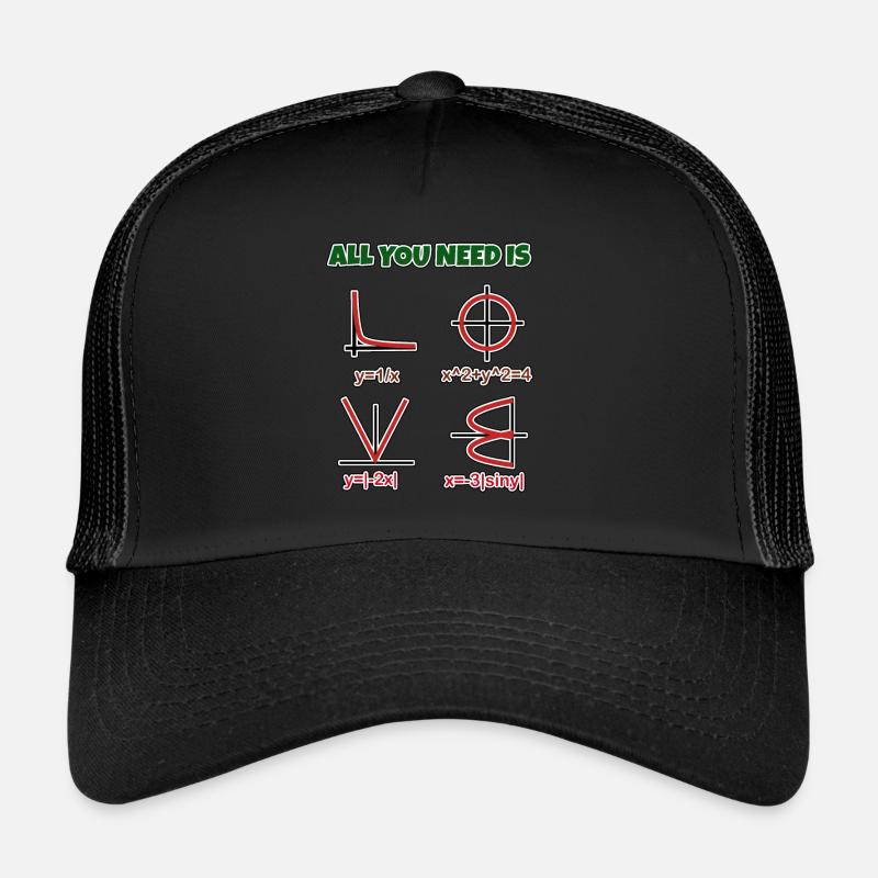 Liebe, Mathe - Herz als Formel und Graph Trucker Cap