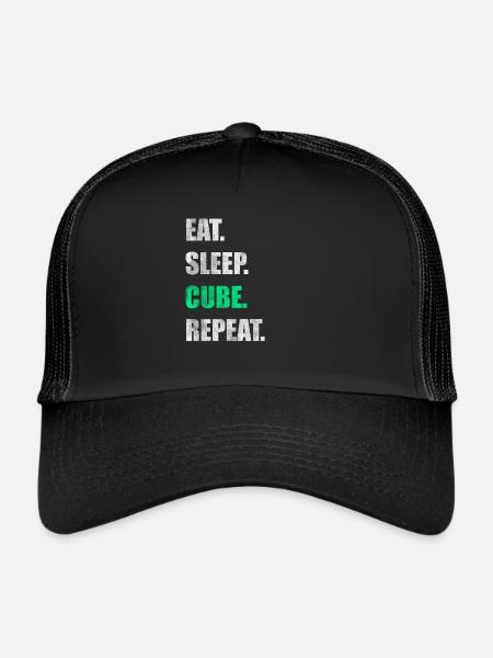 Eat Sleep Cube Repeat - Trucker Cap - Schwarz/Schwarz