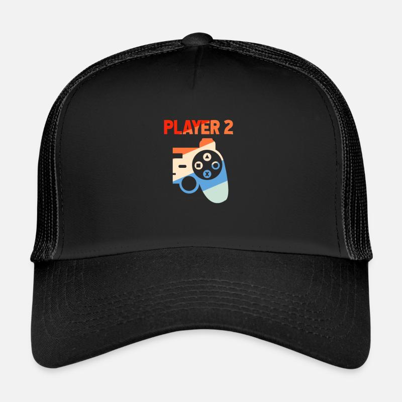 Player 2 - Trucker Cap - Schwarz/Schwarz